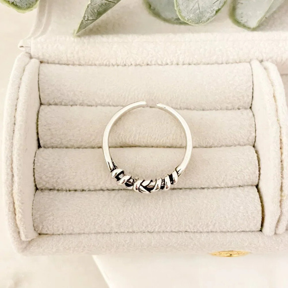 925 Sterling Silver Minimalist Ring Dainty Ring Thin Knot Ring Stackable Ring - Picture 7 of 7